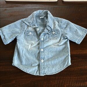 Chambray Denim Button-Up Shirt
